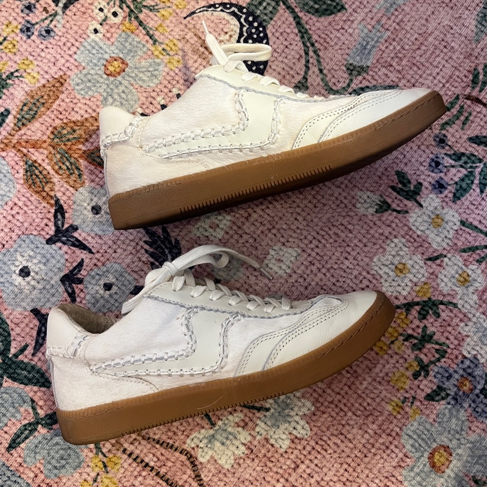 Dolce Vita Ivory Cowhide Sneakers